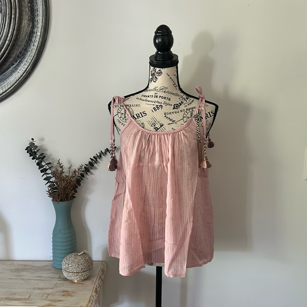 NWT Conditions Apply Sustainable Fiber Lightweight Tassel Tank Women's size M